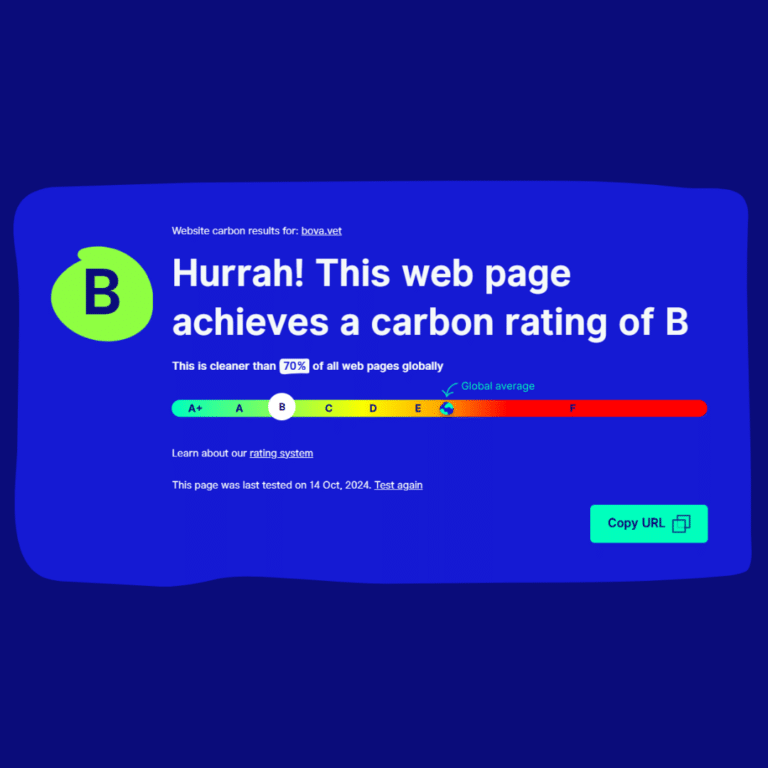 our website achieves a carbon rating of B